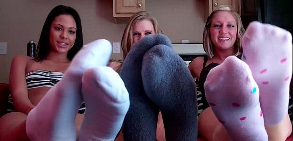  Jerk your cock to our cute little feet